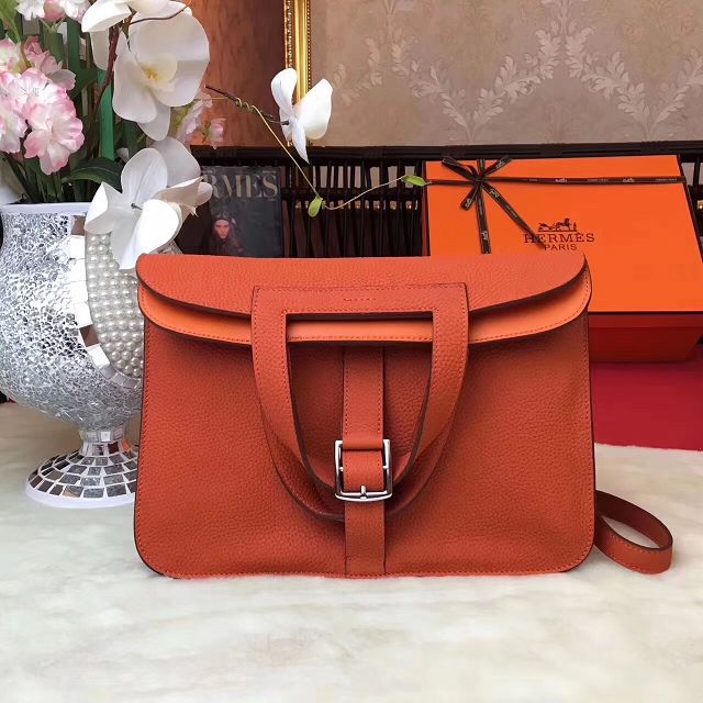 Hermes original togo leather halzan 31 bag H031 orange