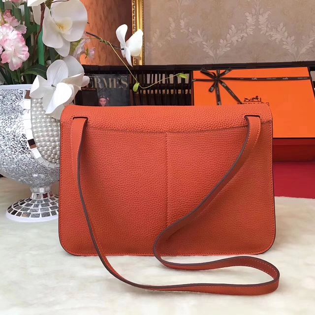 Hermes original togo leather halzan 31 bag H031 orange