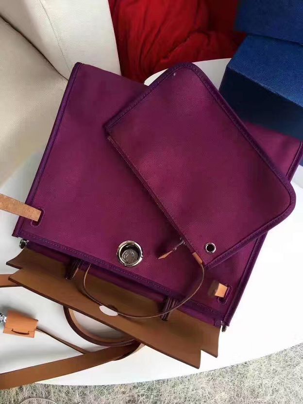 2017 hermes togo leather cabas her bag H31 coffee&purple