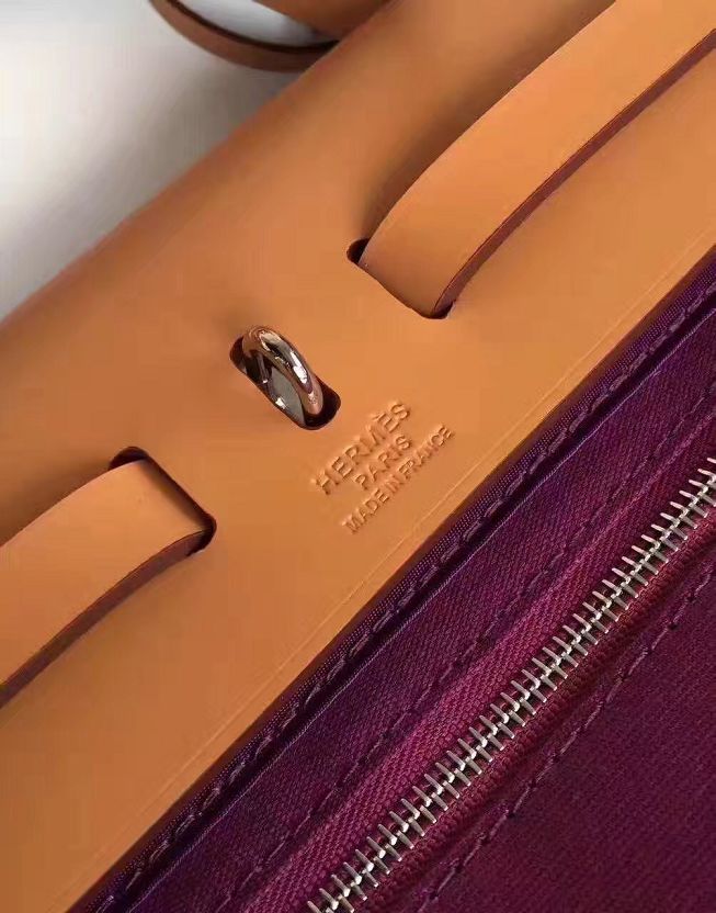 2017 hermes togo leather cabas her bag H31 coffee&purple