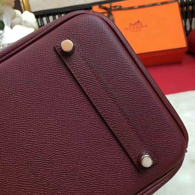 Hermes original epsom leather birkin 25 bag H25 burgundy