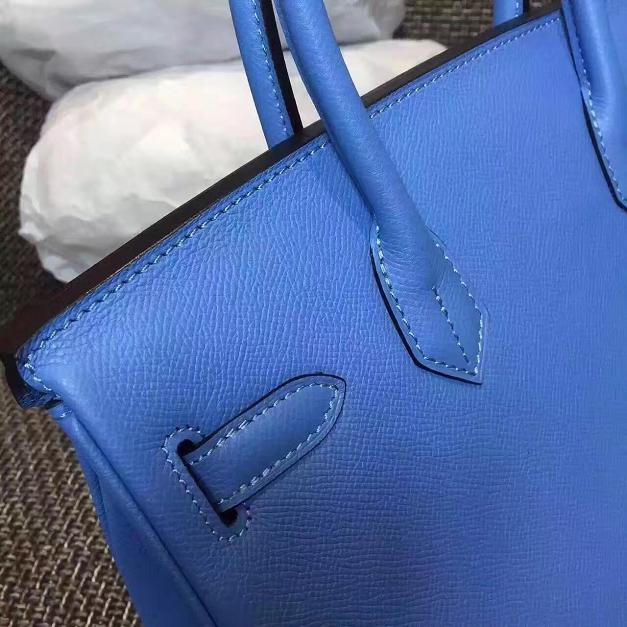 Hermes original epsom leather birkin 25 bag H25 blue