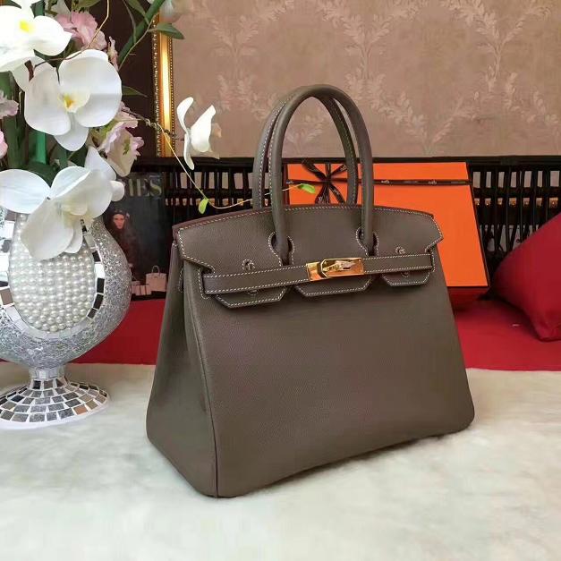 Hermes original epsom leather birkin 25 bag H25 gray