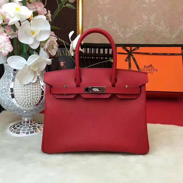 Hermes original epsom leather birkin 25 bag H25 red