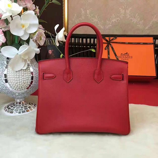 Hermes original epsom leather birkin 25 bag H25 red