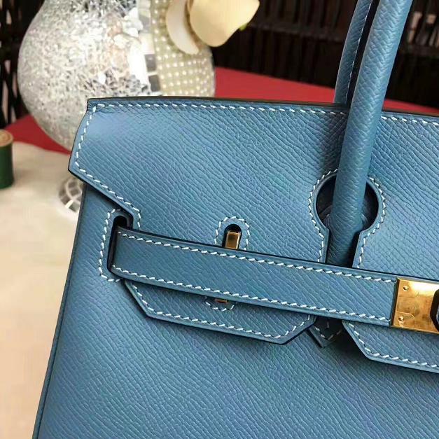 Hermes original epsom leather birkin 30 bag H30 blue