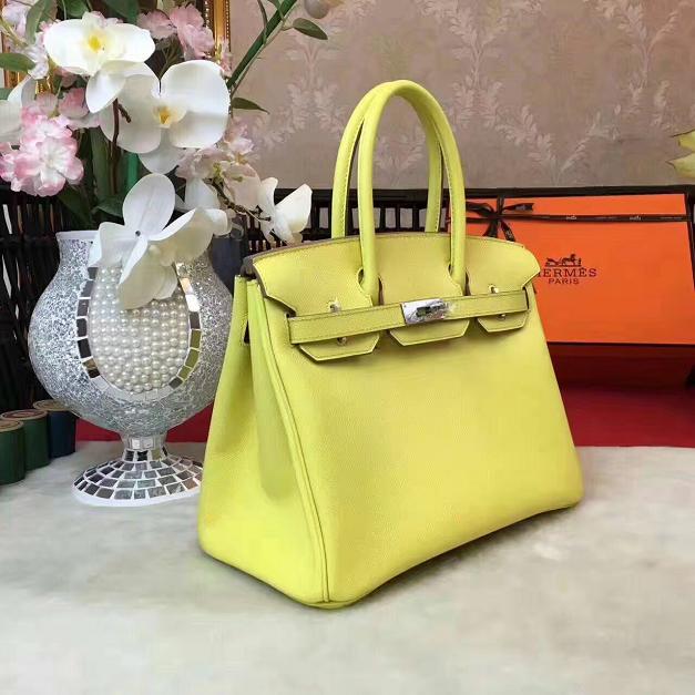 Hermes original epsom leather birkin 30 bag H30 lemon yellow