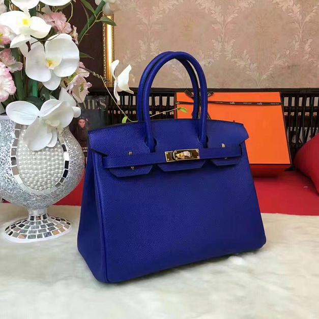 Hermes original epsom leather birkin 30 bag H30 royal blue