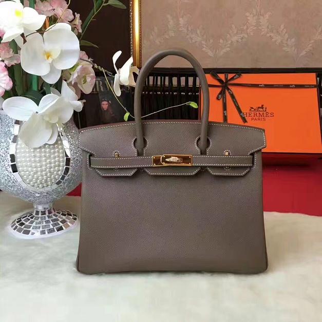 Hermes original epsom leather birkin 35 bag H35-3 gray