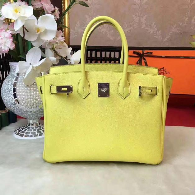 Hermes original epsom leather birkin 35 bag H35-3 lemon yellow