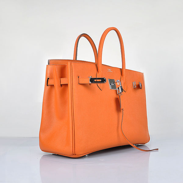 Hermes original epsom leather birkin 35 bag H35-3 orange