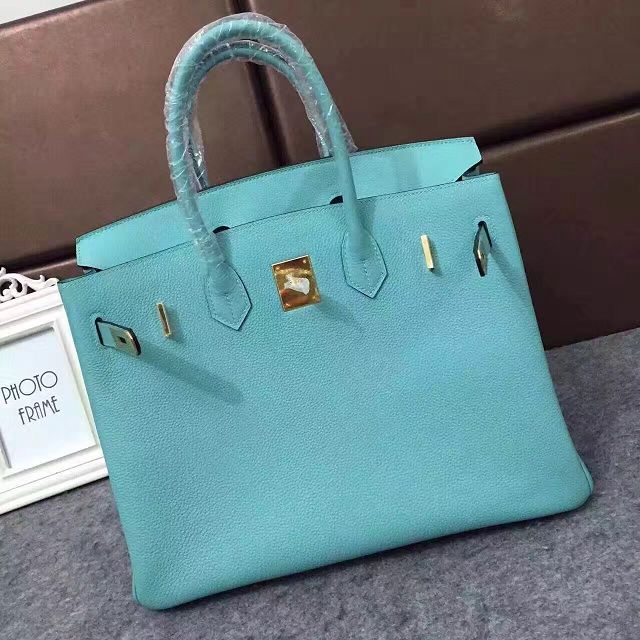 Hermes original togo leather birkin 35 bag H35-1 lake blue