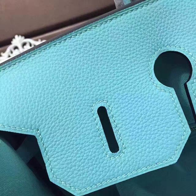 Hermes original togo leather birkin 35 bag H35-1 lake blue