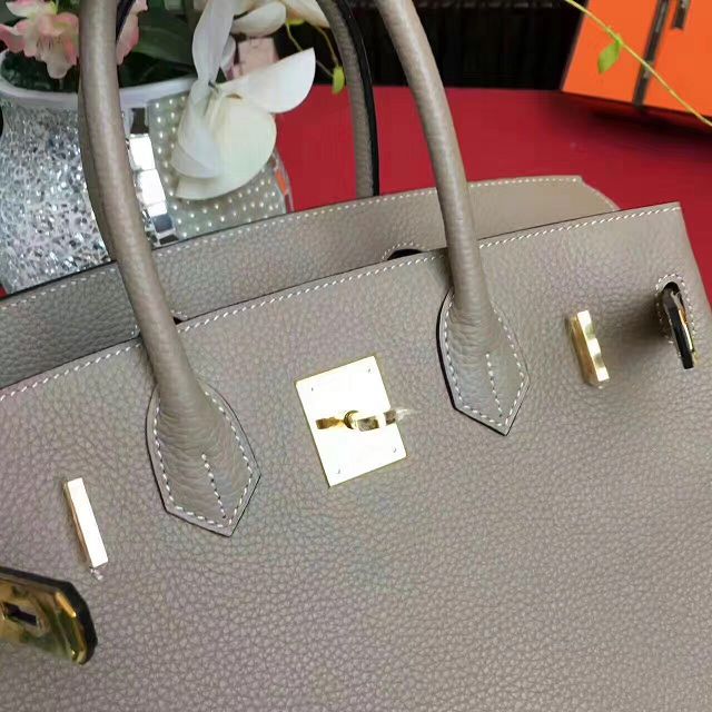 Hermes original togo leather birkin 35 bag H35-1 light gray