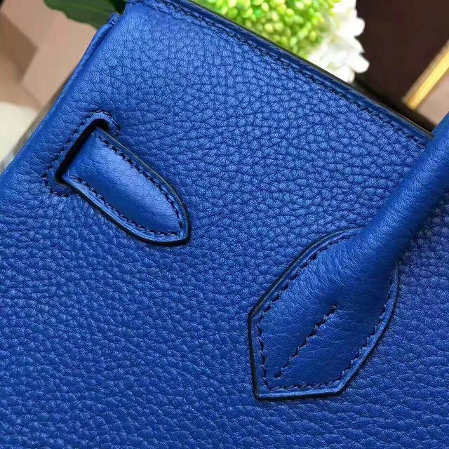 Hermes original togo leather birkin 35 bag H35-1 navy blue