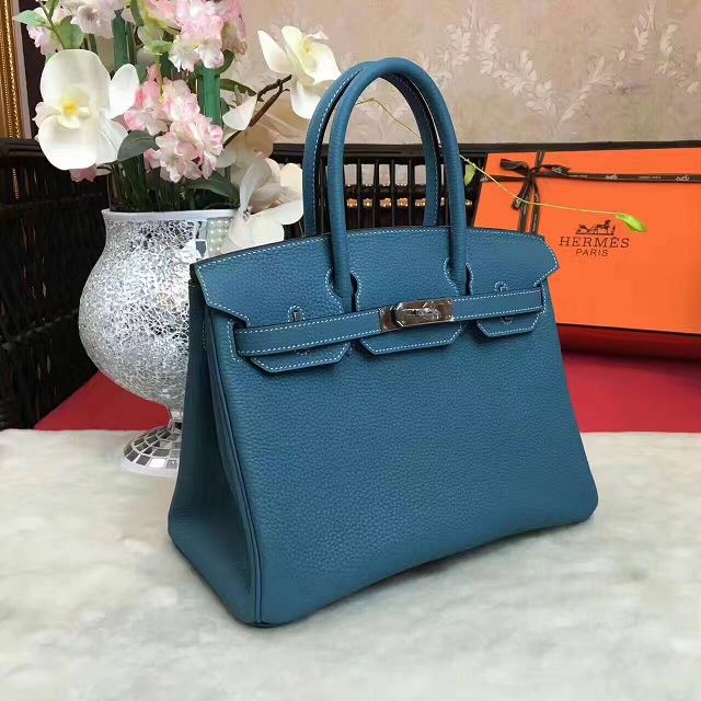 Hermes original togo leather birkin 35 bag H35-1 ocean blue