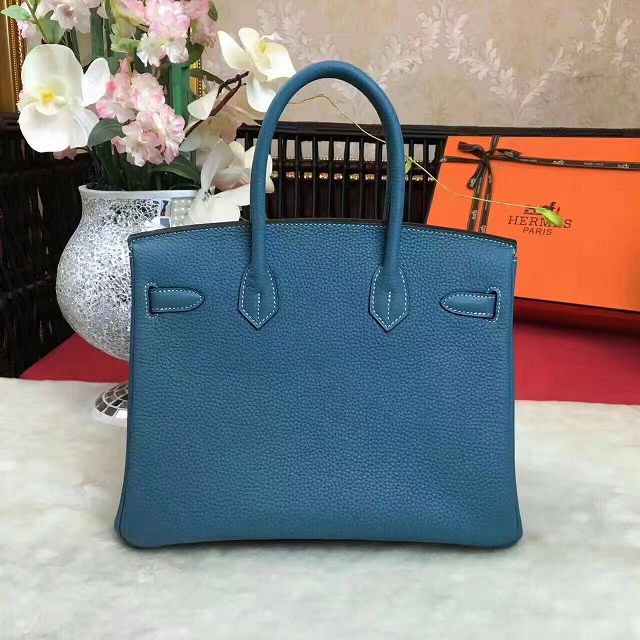 Hermes original togo leather birkin 35 bag H35-1 ocean blue