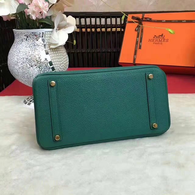 Hermes original togo leather birkin 35 bag H35-1 vert fonce