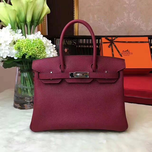 Hermes original togo leather birkin 35 bag H35-1 burgundy