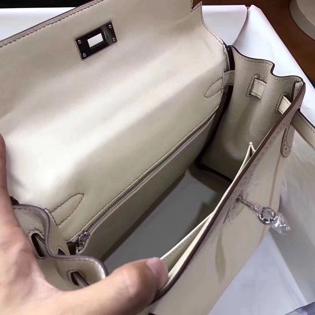 Hermes original togo leather kelly 28 bag K280 white