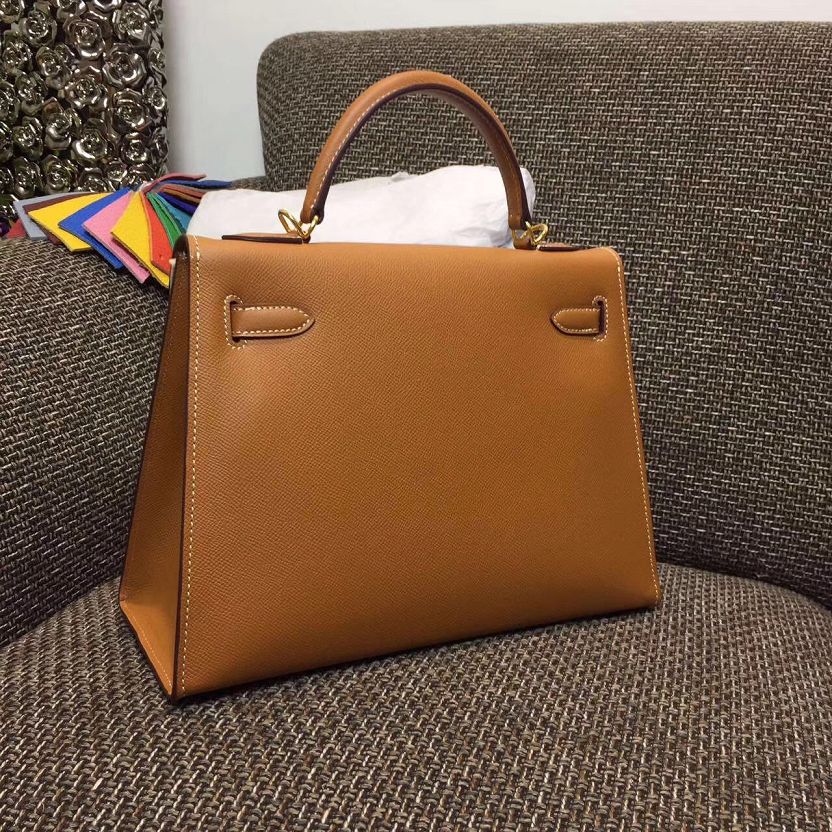 Hermes original epsom leather kelly 32 bag K32-1 brown