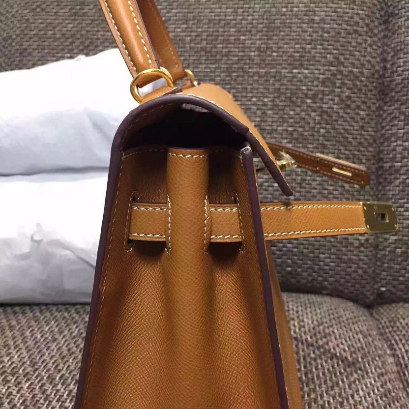 Hermes original epsom leather kelly 32 bag K32-1 brown