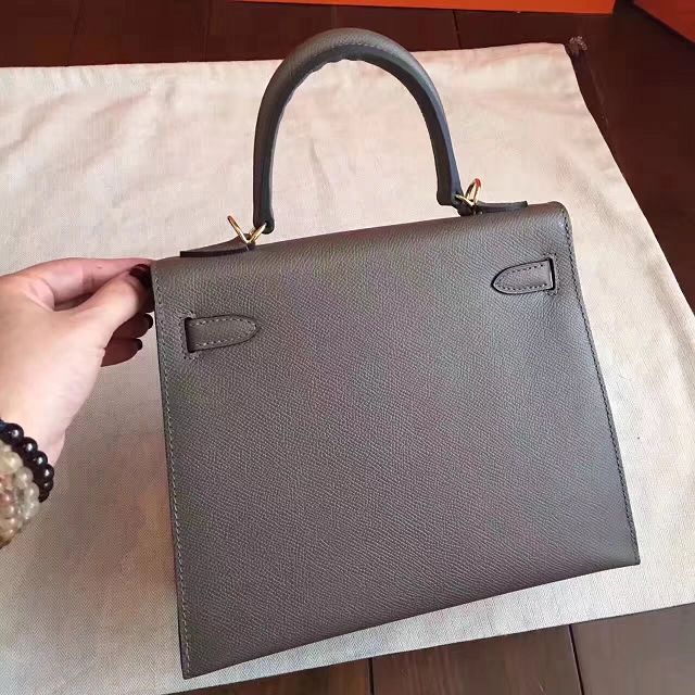 Hermes original epsom leather kelly 32 bag K32-1 gray