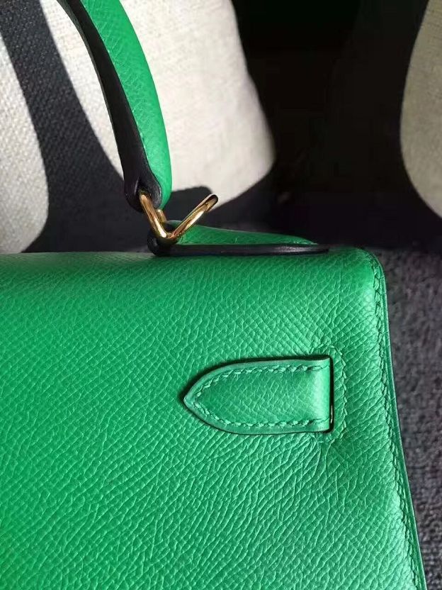 Hermes original epsom leather kelly 32 bag K32-1 green