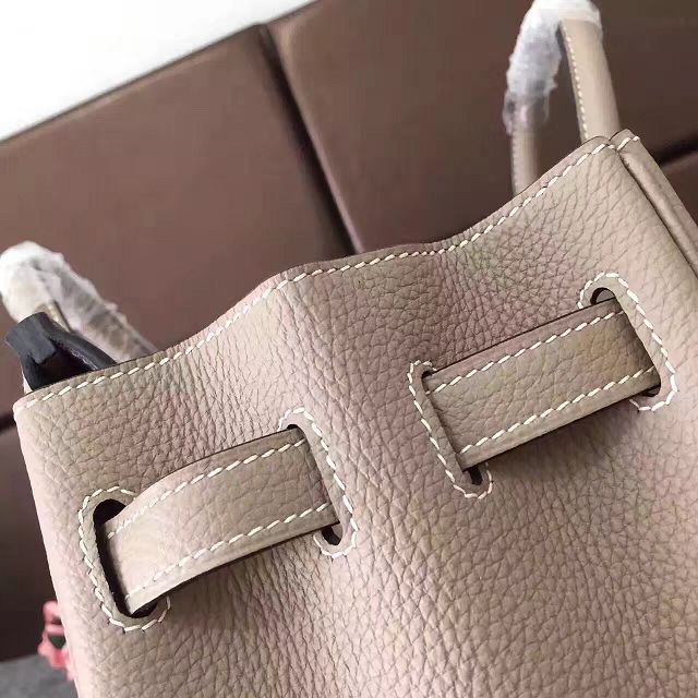 Hermes original togo leather birkin 25 bag H25-1 light grey