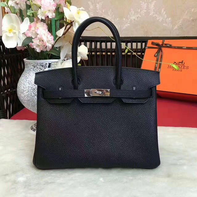 Hermes original togo leather birkin 25 bag H25-1 black