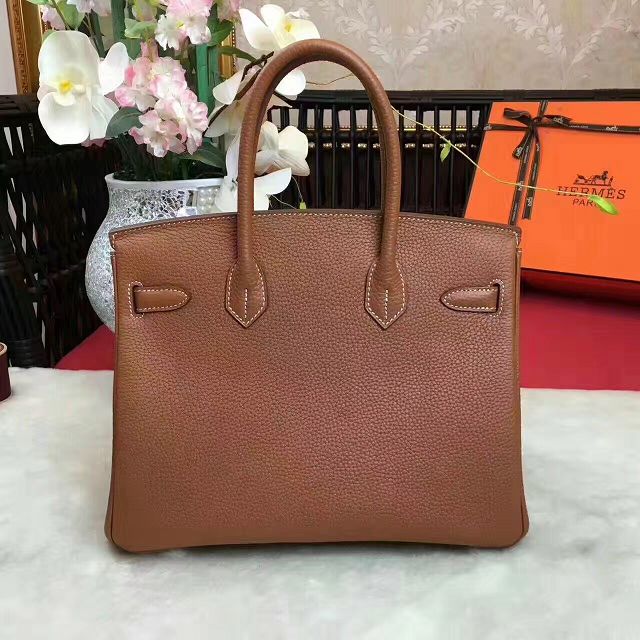 Hermes original togo leather birkin 25 bag H25-1 coffee