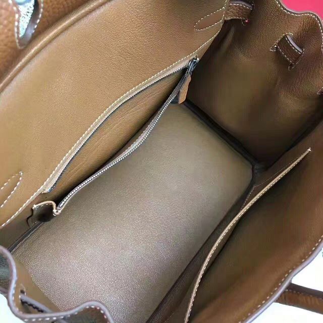 Hermes original togo leather birkin 25 bag H25-1 coffee