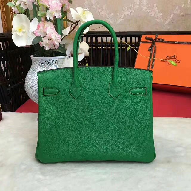 Hermes original togo leather birkin 25 bag H25-1 green