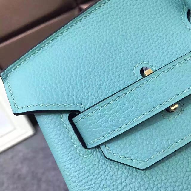 Hermes original togo leather birkin 25 bag H25-1 lake blue