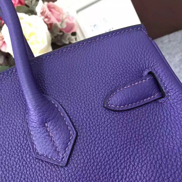 Hermes original togo leather birkin 25 bag H25-1 purple