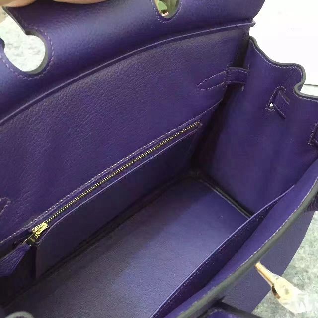 Hermes original togo leather birkin 25 bag H25-1 purple