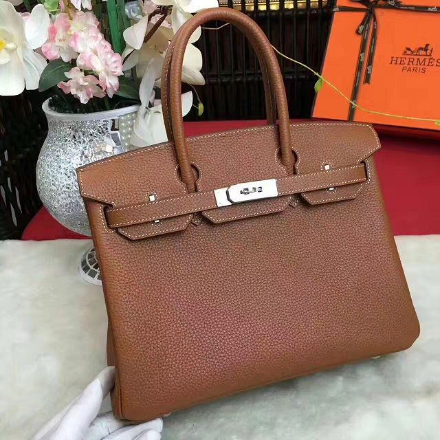 Hermes original togo leather birkin 30 bag H30-1 coffee