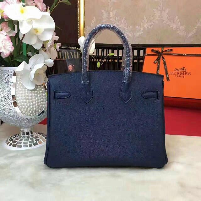 Hermes original togo leather birkin 30 bag H30-1 dark blue