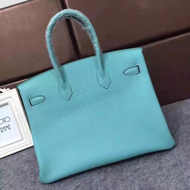 Hermes original togo leather birkin 30 bag H30-1 lake blue