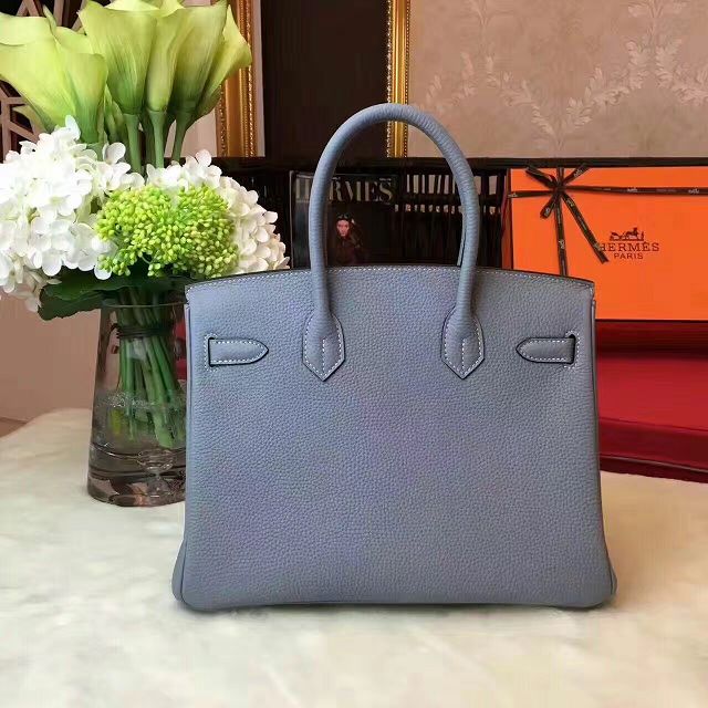 Hermes original togo leather birkin 30 bag H30-1 light blue