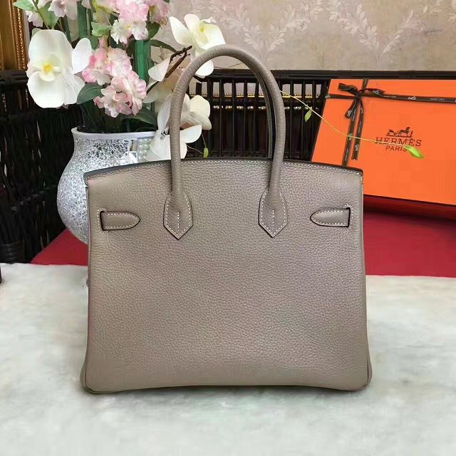 Hermes original togo leather birkin 30 bag H30-1 light gray