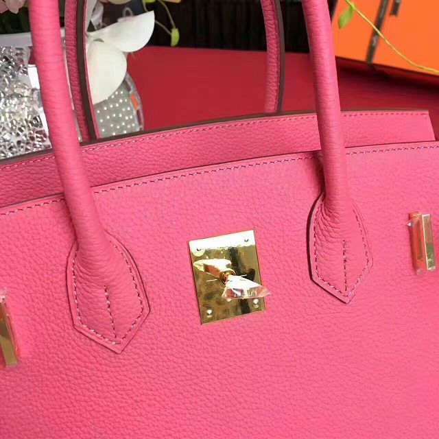 Hermes original togo leather birkin 30 bag H30-1 rose red