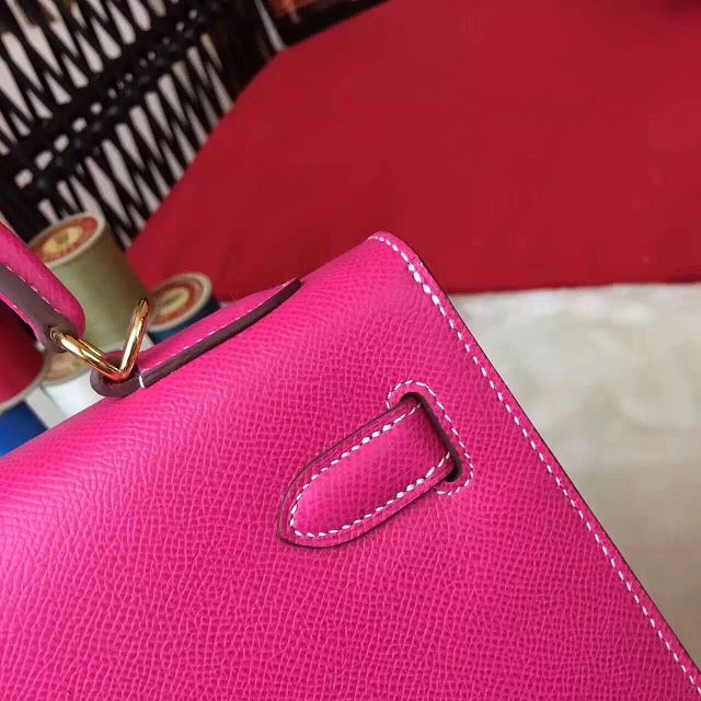 Hermes original epsom leather kelly 28 bag K28-1 rose red