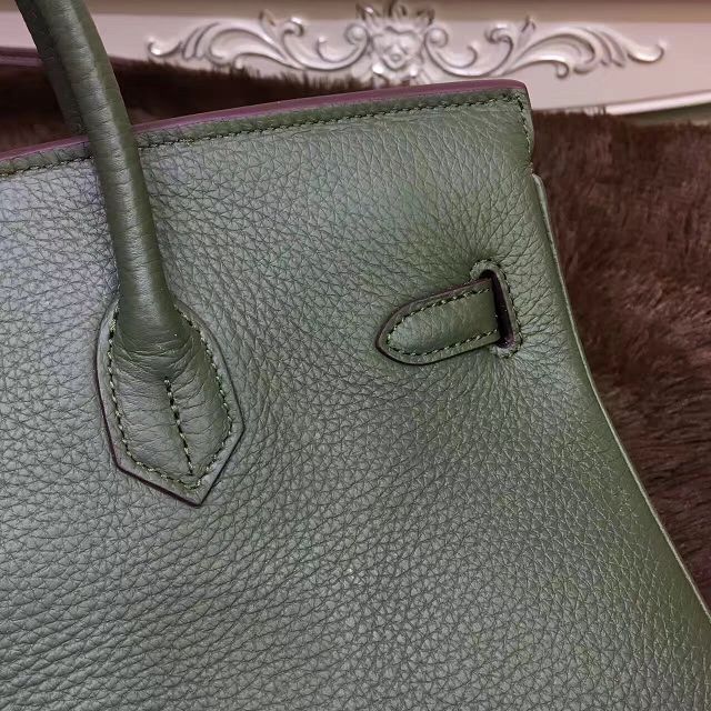 Hermes top togo leather birkin 30 bag H30-2 blackish green