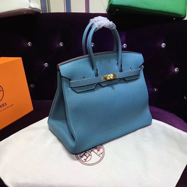 Hermes top togo leather birkin 30 bag H30-2 blue