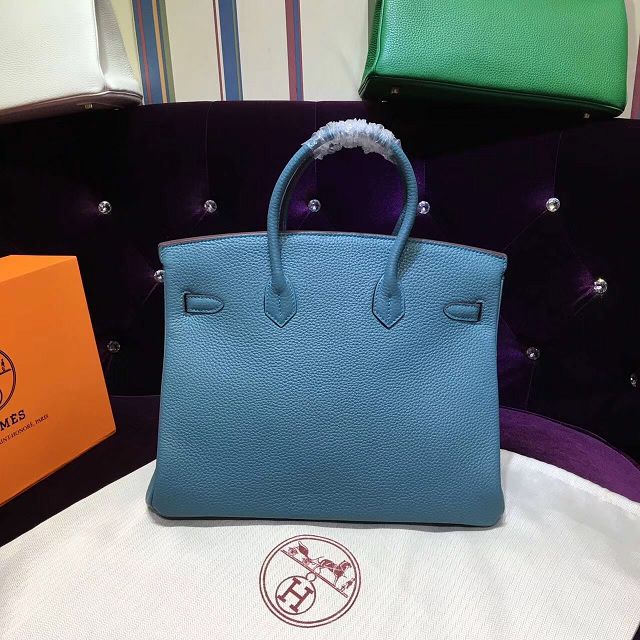 Hermes top togo leather birkin 30 bag H30-2 blue