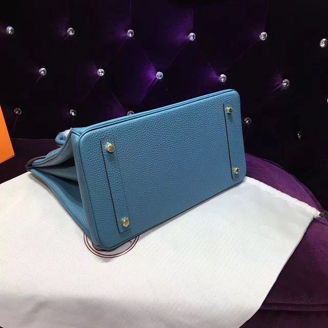 Hermes top togo leather birkin 30 bag H30-2 blue