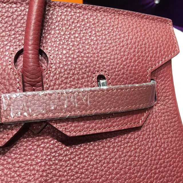 Hermes top togo leather birkin 30 bag H30-2 burgundy