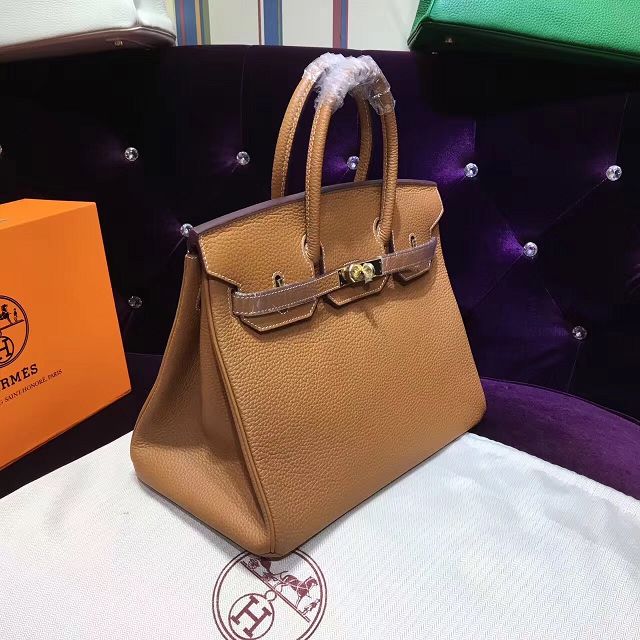 Hermes top togo leather birkin 30 bag H30-2 coffee