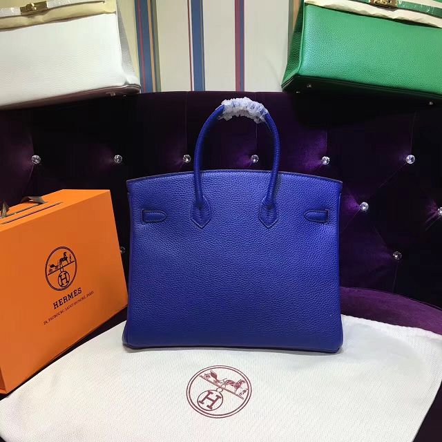 Hermes top togo leather birkin 30 bag H30-2 electric blue